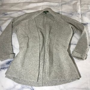 Sam Edelman Oversized Grey Chunky Cardigan Sweater